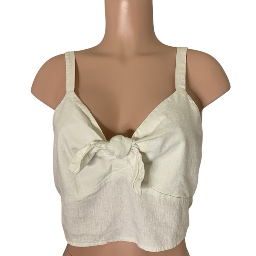 Monteau Linen blend Womens Crop Top size Medium